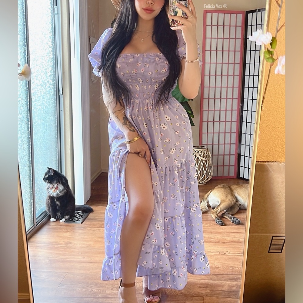 SHEIN Lavender Floral Maxi Dress - Picture 3 of 3